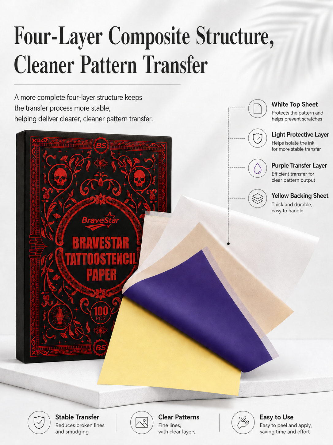 BraveStar Tattoo Stencil Paper 100 sheets