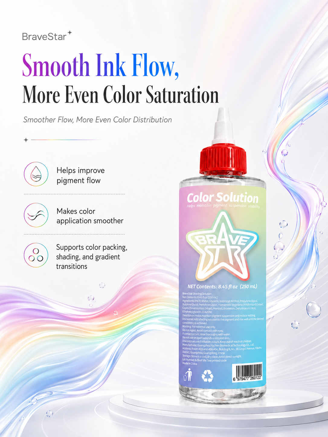 BraveStar Tattoo Color Solution 250ml