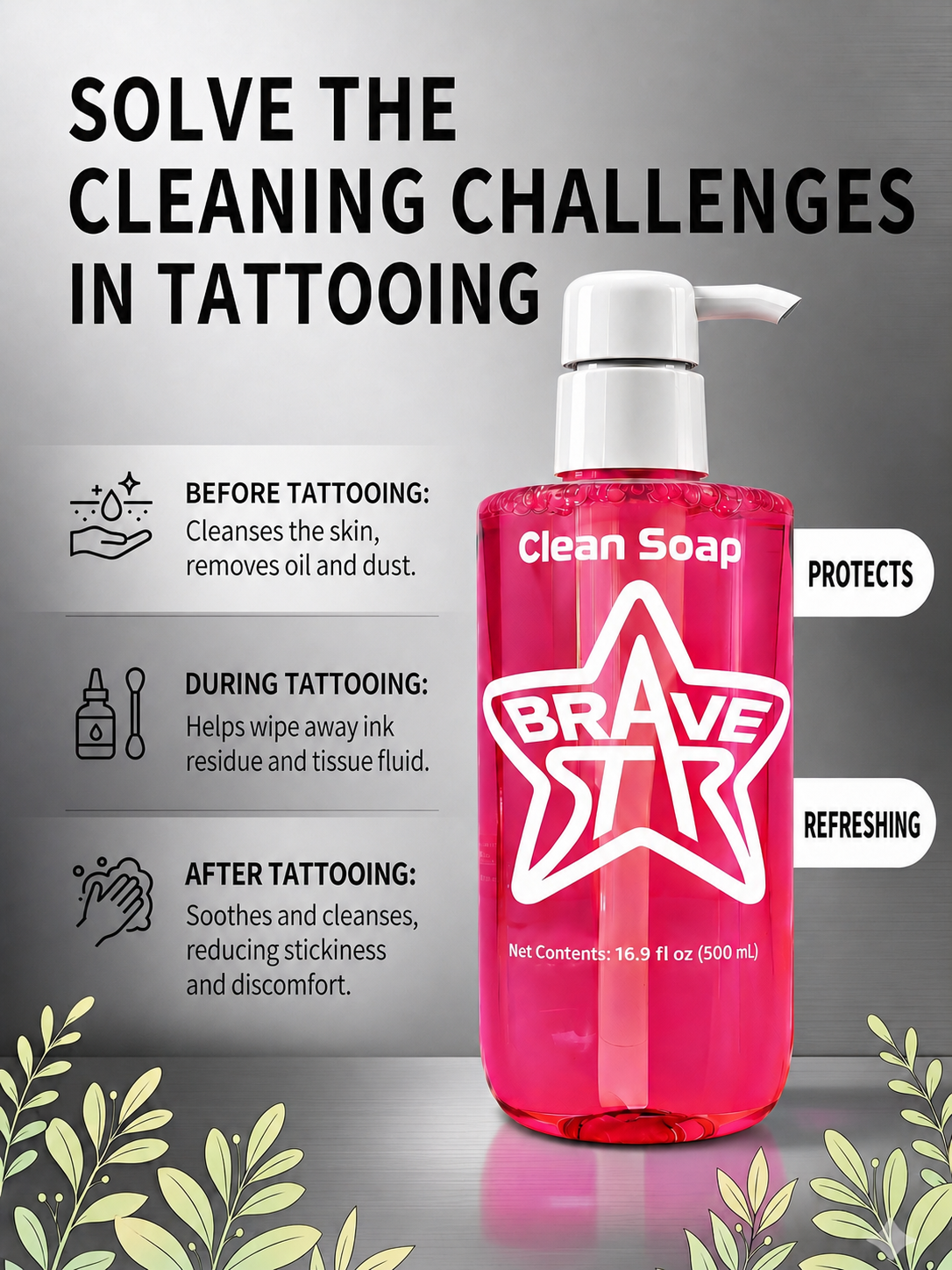 BraveStar Tattoo Clean Soap 500ml