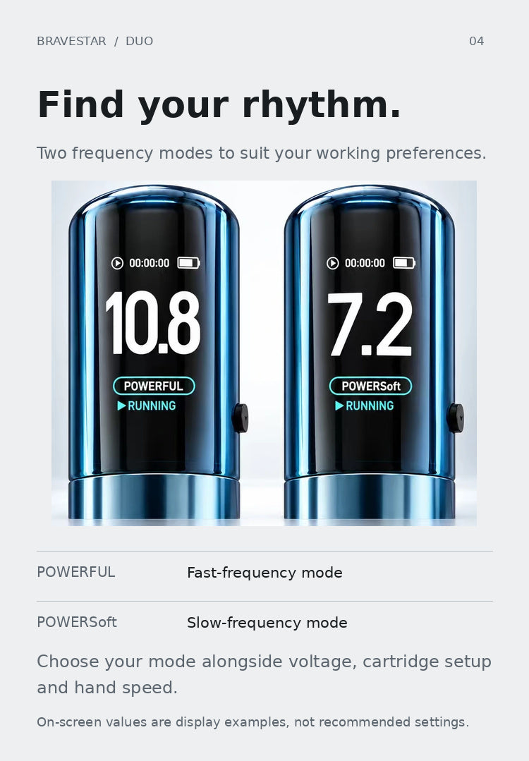 BRAVESTAR DUO — POWERFUL fast-frequency and POWERSoft slow-frequency modes