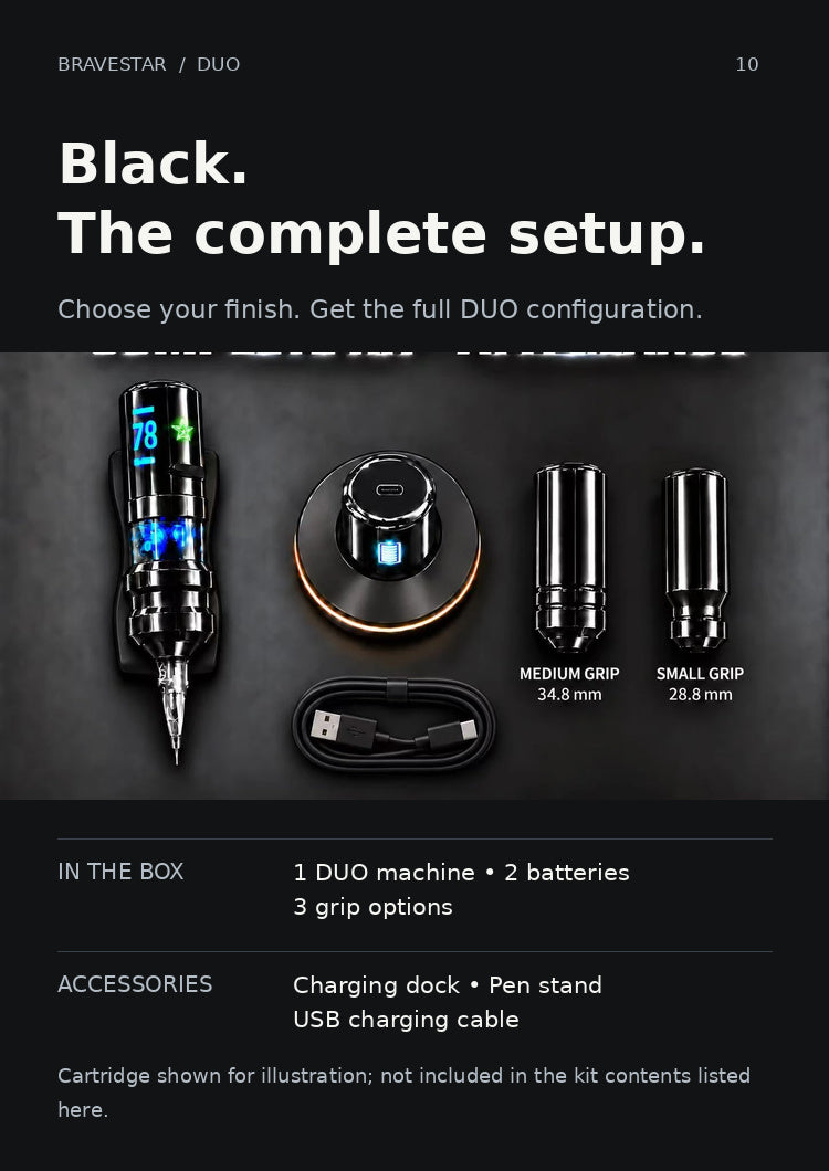 BRAVESTAR DUO — Black DUO complete kit contents
