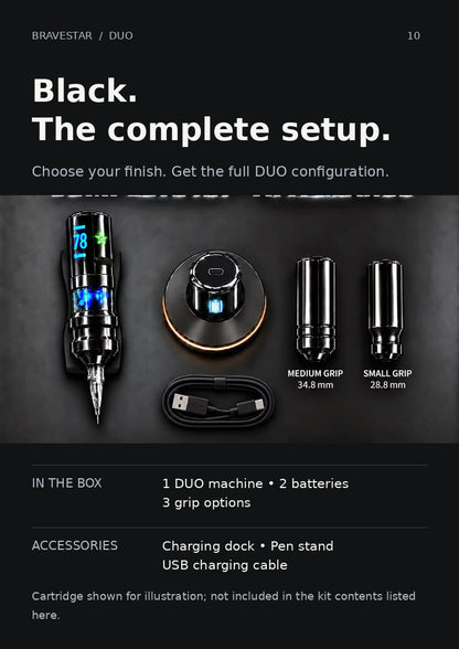 BRAVESTAR DUO — Black DUO complete kit contents