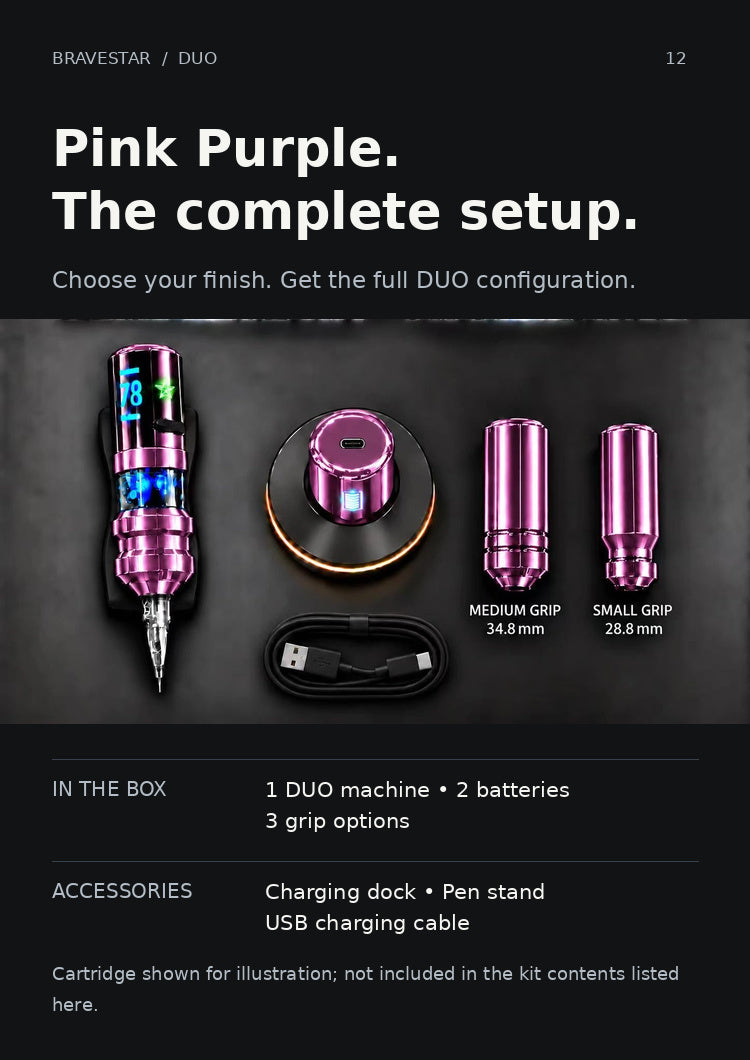 BRAVESTAR DUO — Pink Purple DUO complete kit contents