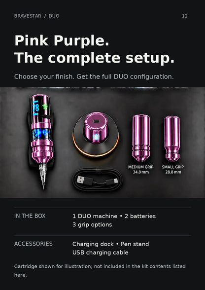 BRAVESTAR DUO — Pink Purple DUO complete kit contents