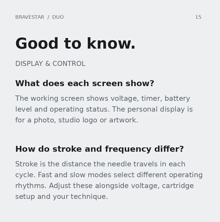 BRAVESTAR DUO — Frequently asked questions about dual displays and control